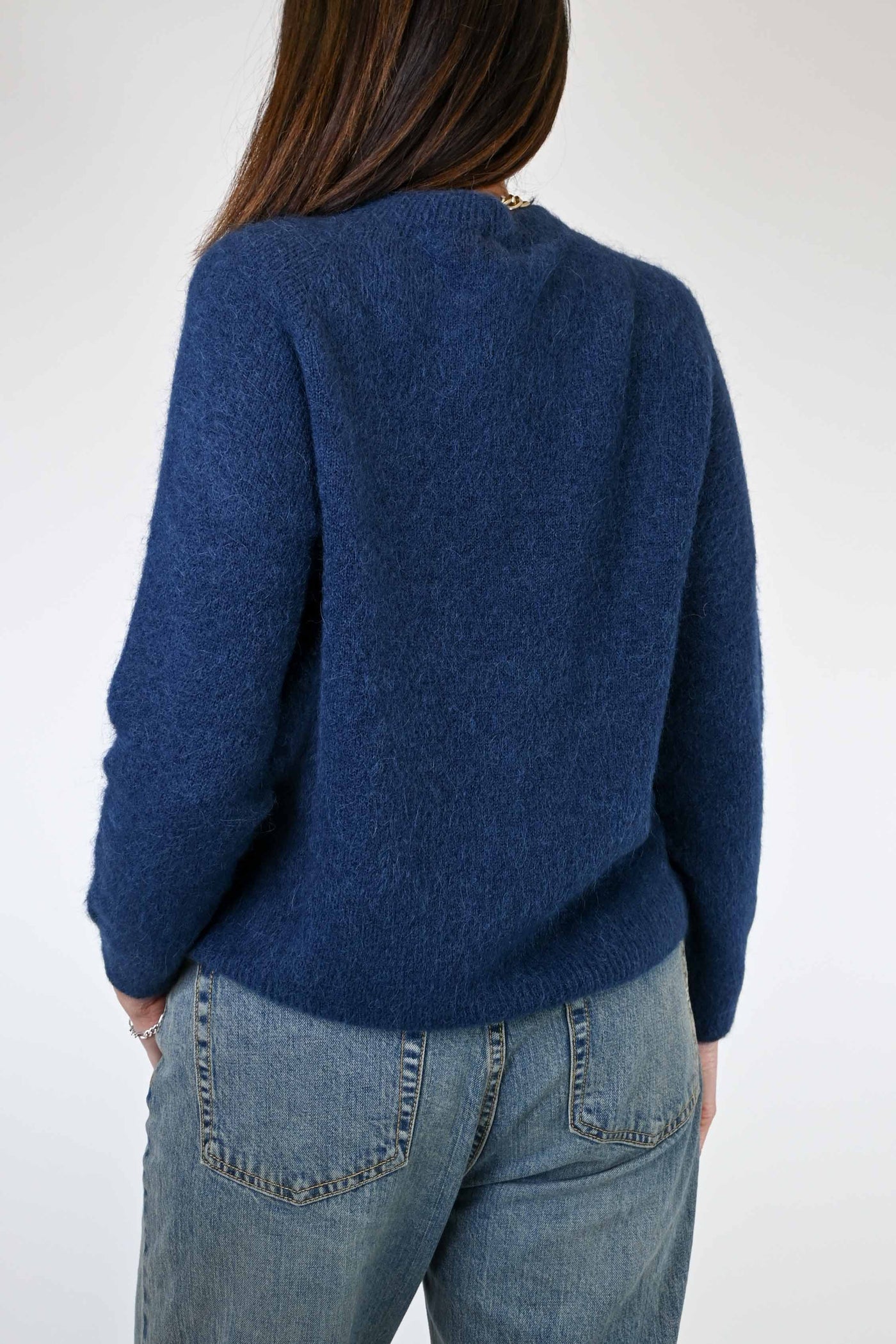 PULL MANICA LUNGA IN ALPACA COLOR BLU